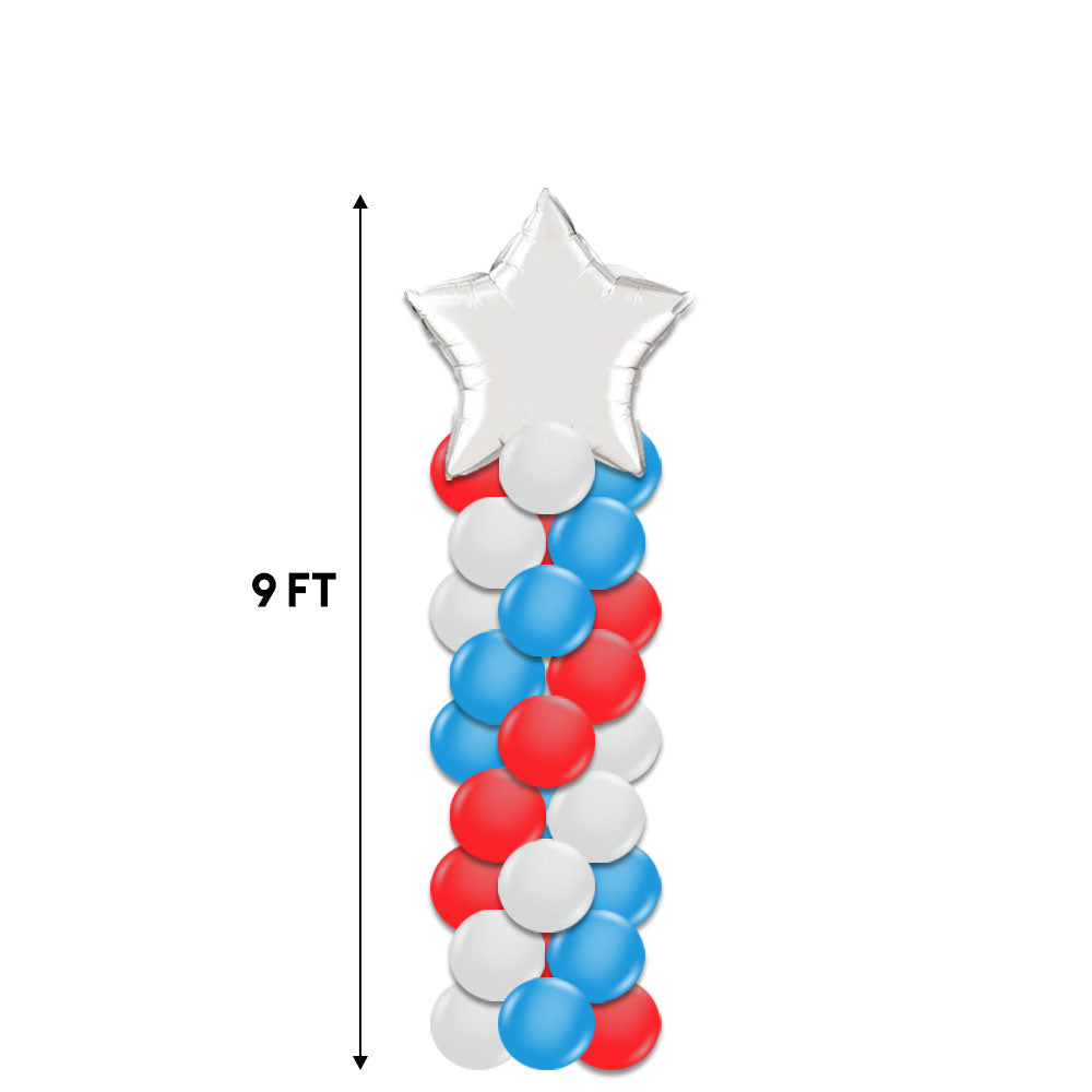 9 Foot Balloon Column With Star Topper